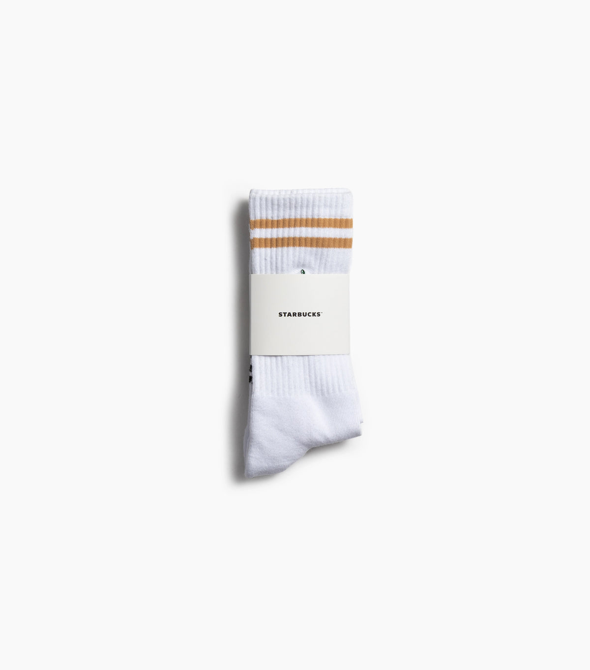 White sock with brown stripes on a white background