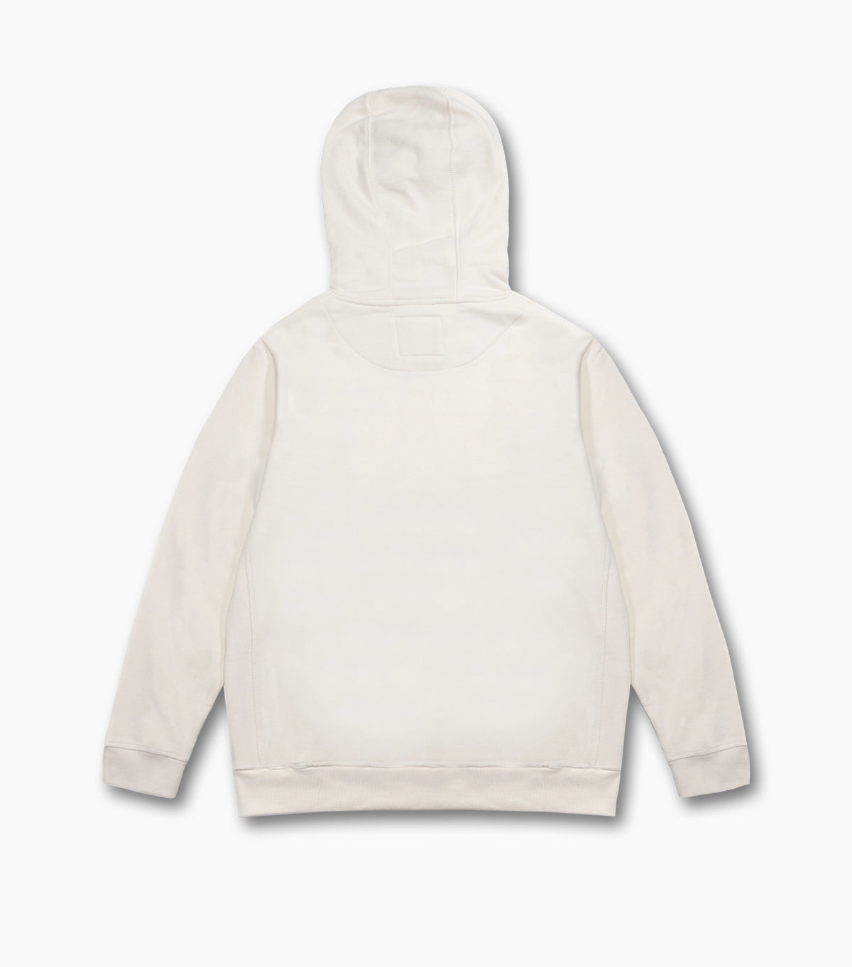 The back the natural beige Starbucks Carpe Coffee hoodie, against a white background.