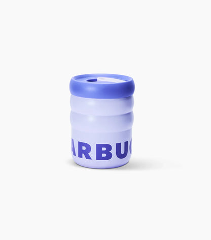 Lavender Stainless Steel Ripple Mug on White Background