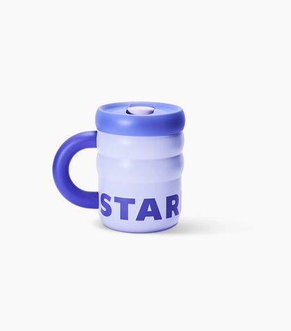 Lavender Stainless Steel Ripple Mug on White Background