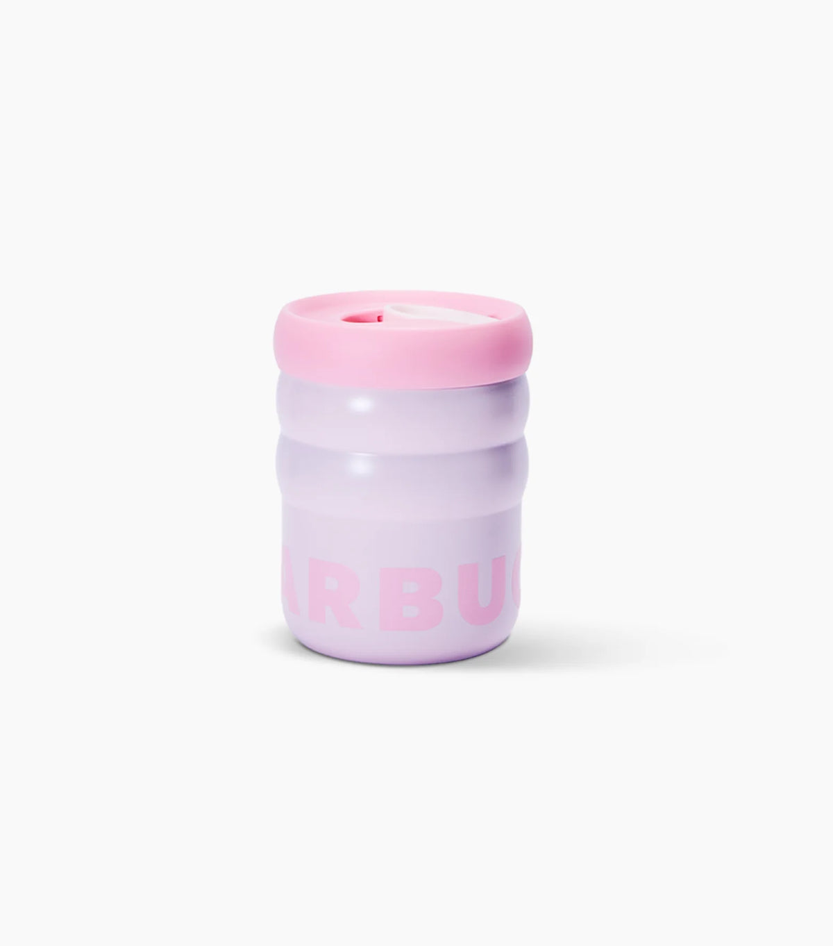 Pink Stainless Steel Ripple Mug on White Background
