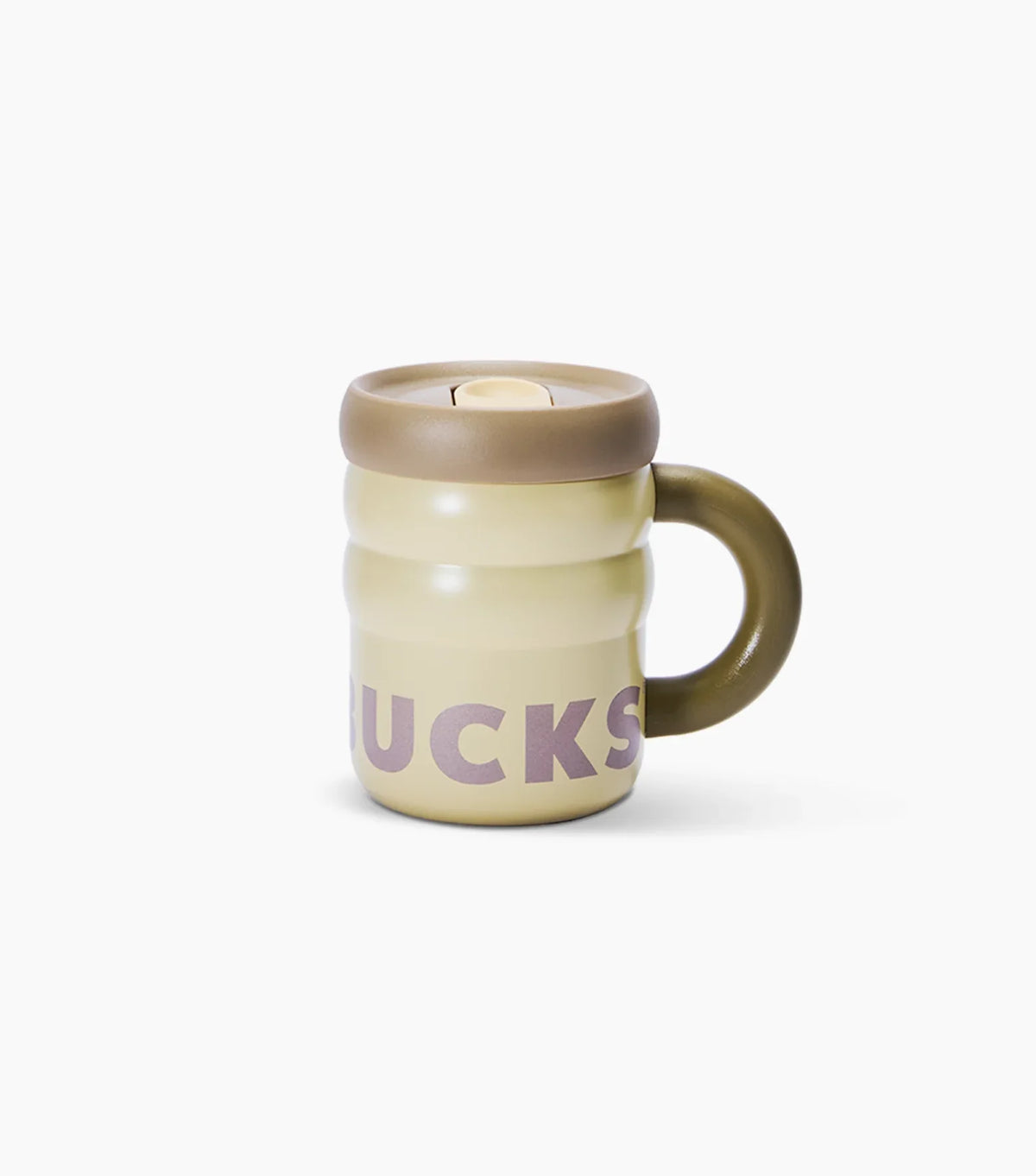 Latte Stainless Steel Ripple Mug on White Background