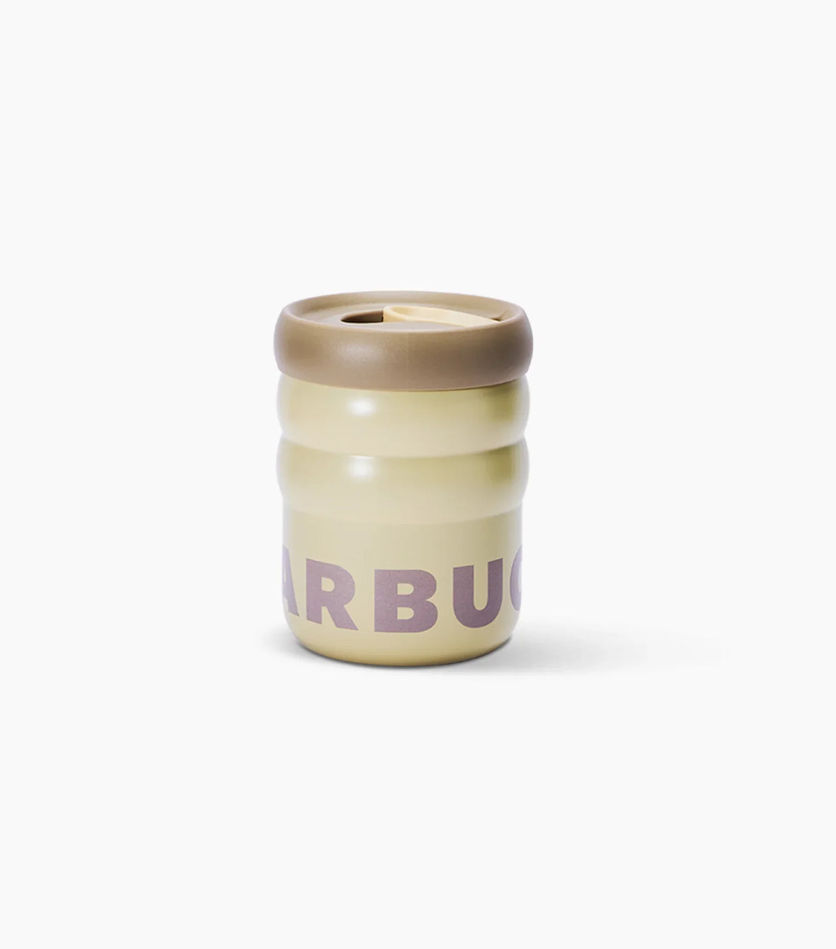 Latte Stainless Steel Ripple Mug on White Background