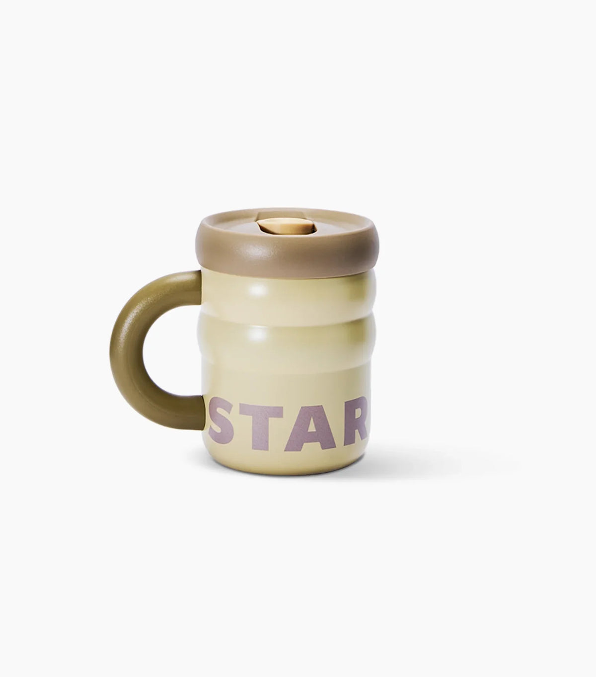 Latte Stainless Steel Ripple Mug on White Background