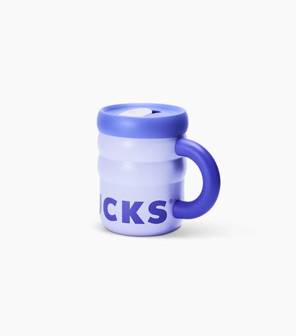 Lavender Stainless Steel Ripple Mug on White Background