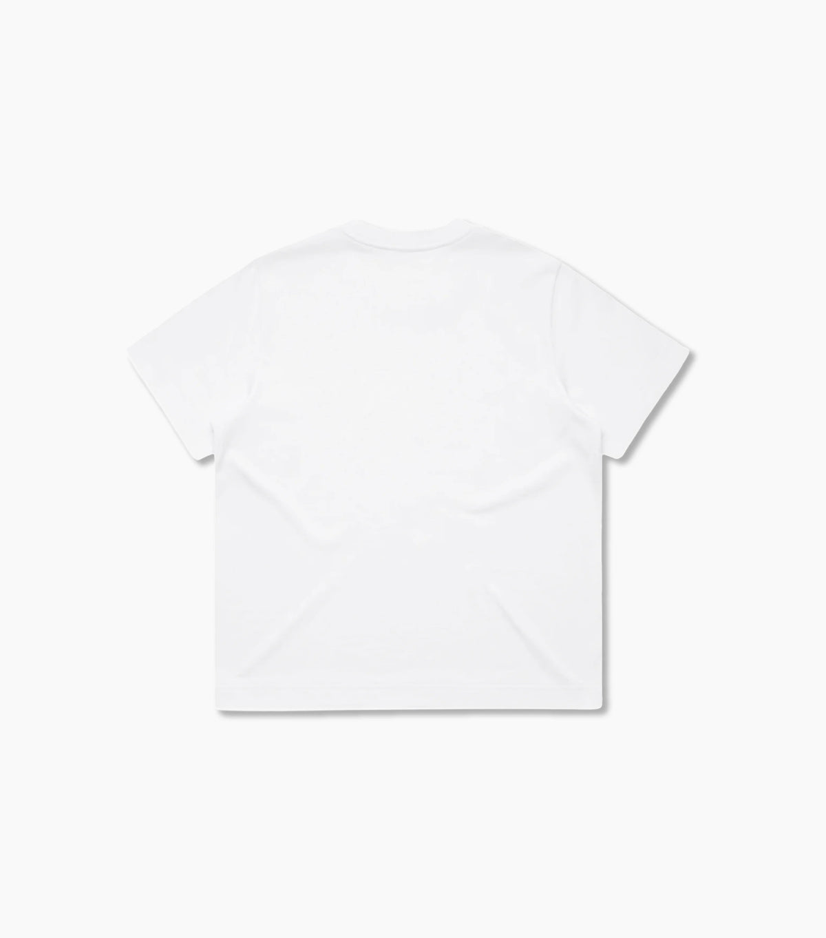 Plain white t-shirt on a light gray background