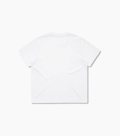 Plain white t-shirt on a light gray background