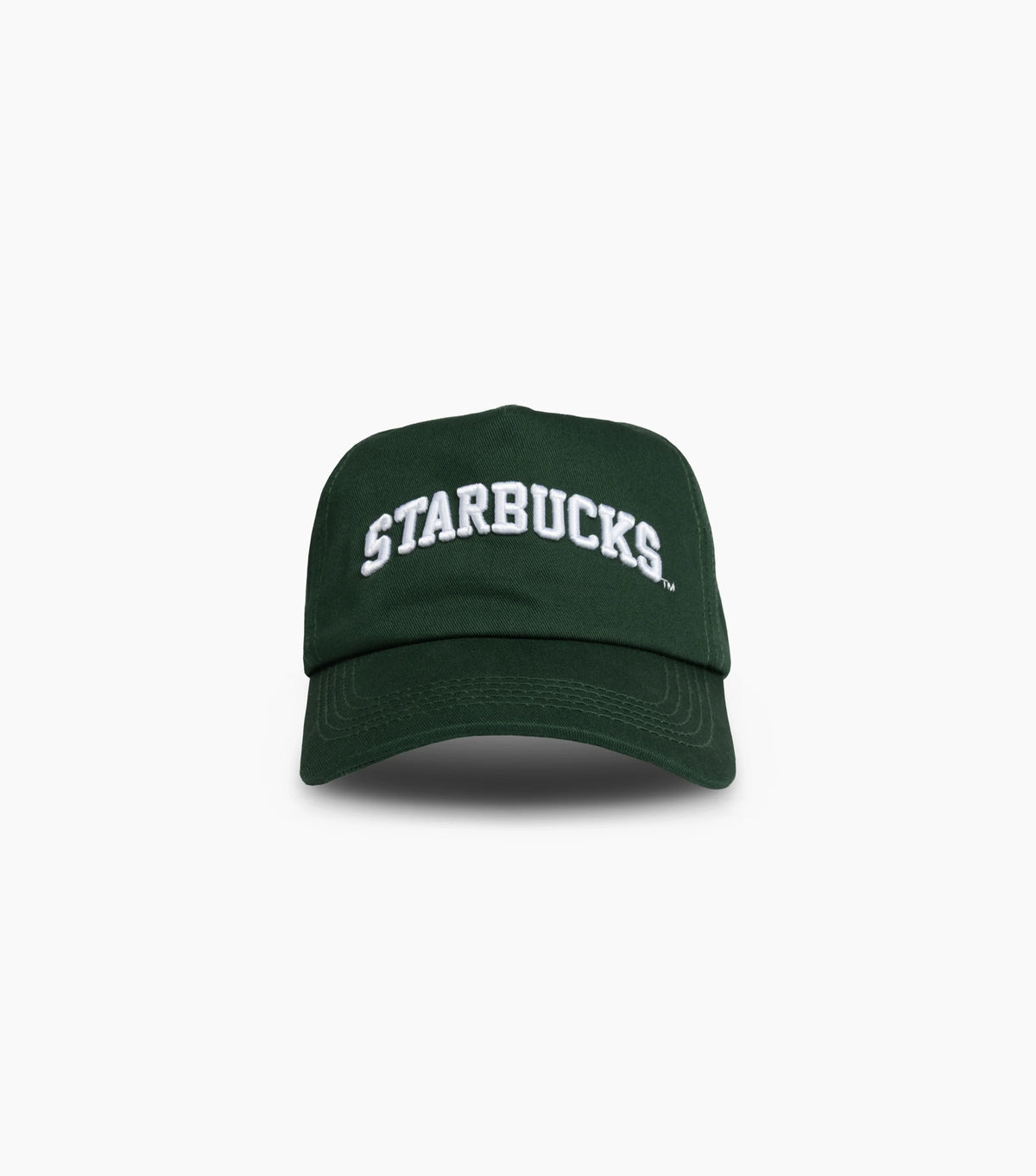 Starbucks Collegiate Hat in green on white background