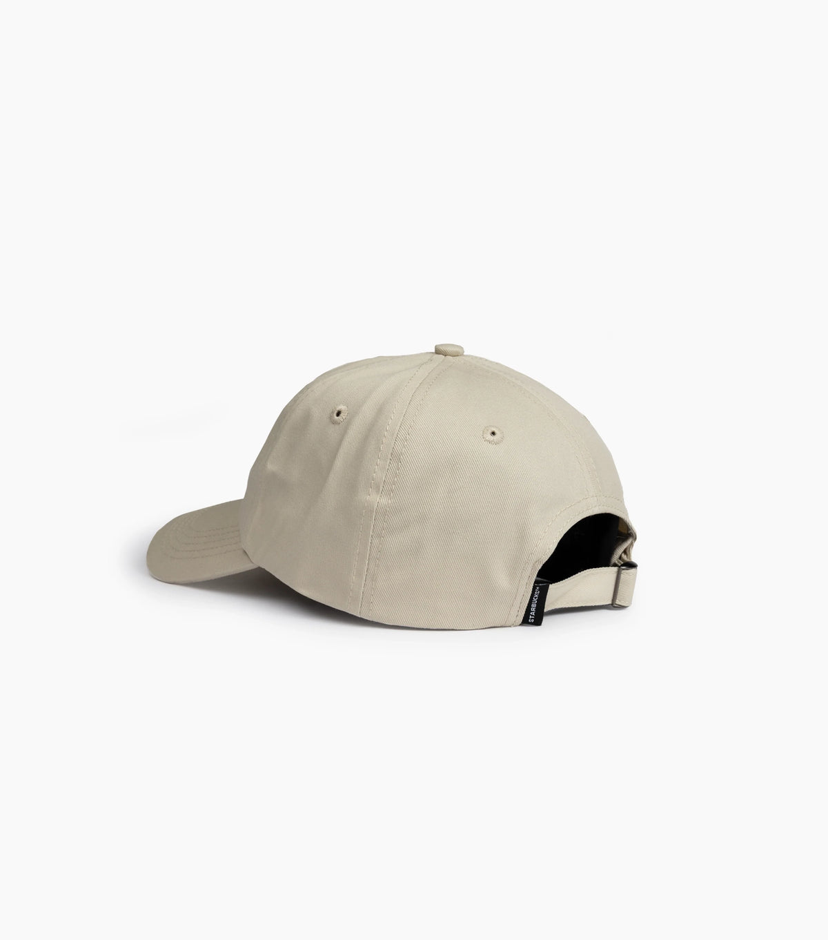 Back view of Starbucks Natural Dad Hat on white background
