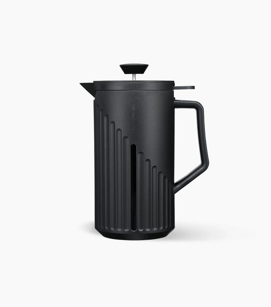 Starbucks Coffee Press in black (with handle to the right) against a white background.