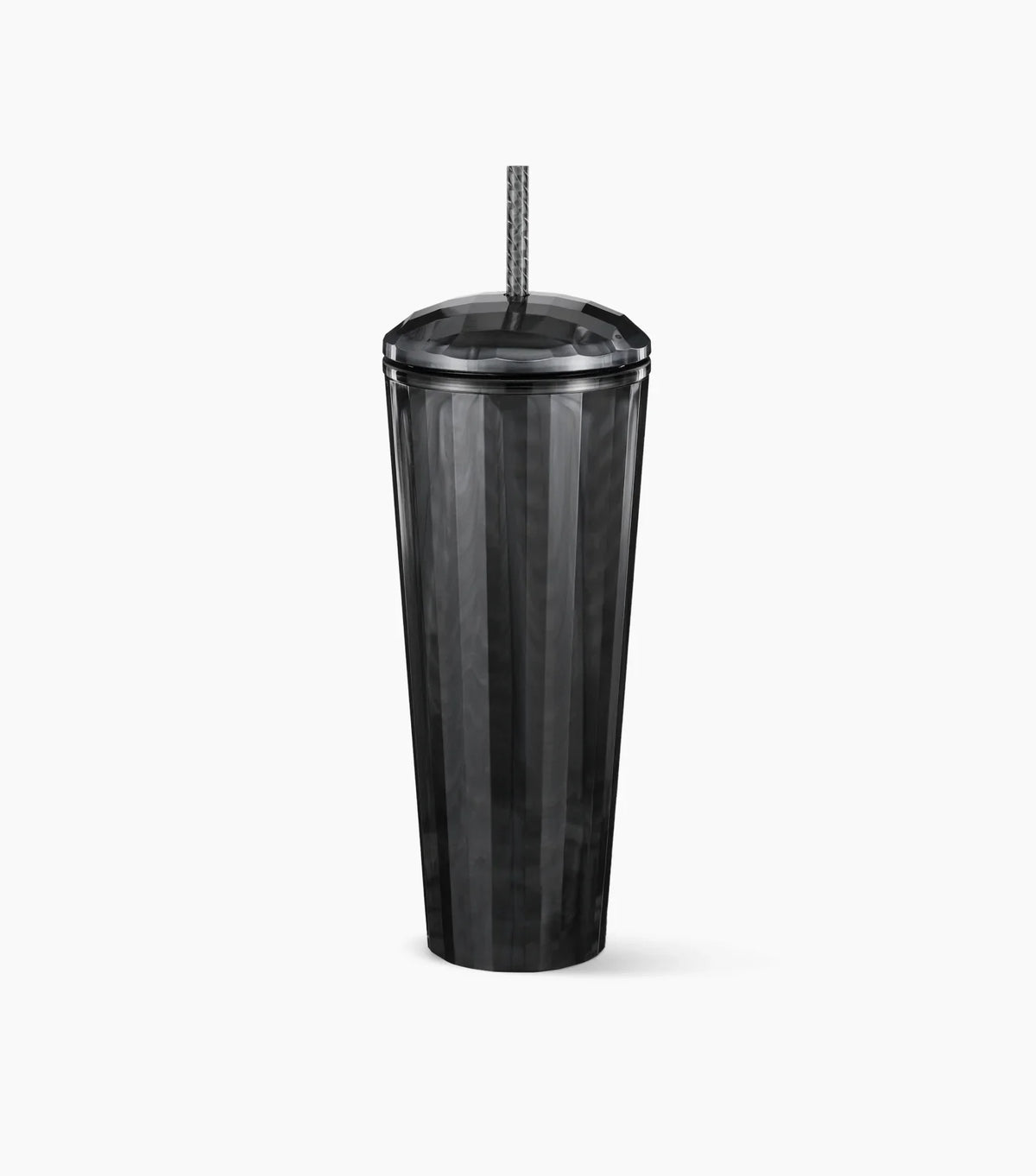 The back of Starbucks Marbled Cold Cup (straw included) against a white background.