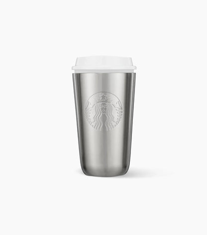 Starbucks Stainless Steel Insulating Cup with an embossed Siren logo, against a white background.